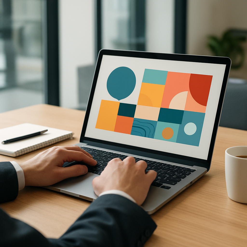 Ambiente de trabalho com o produto digital finalizado